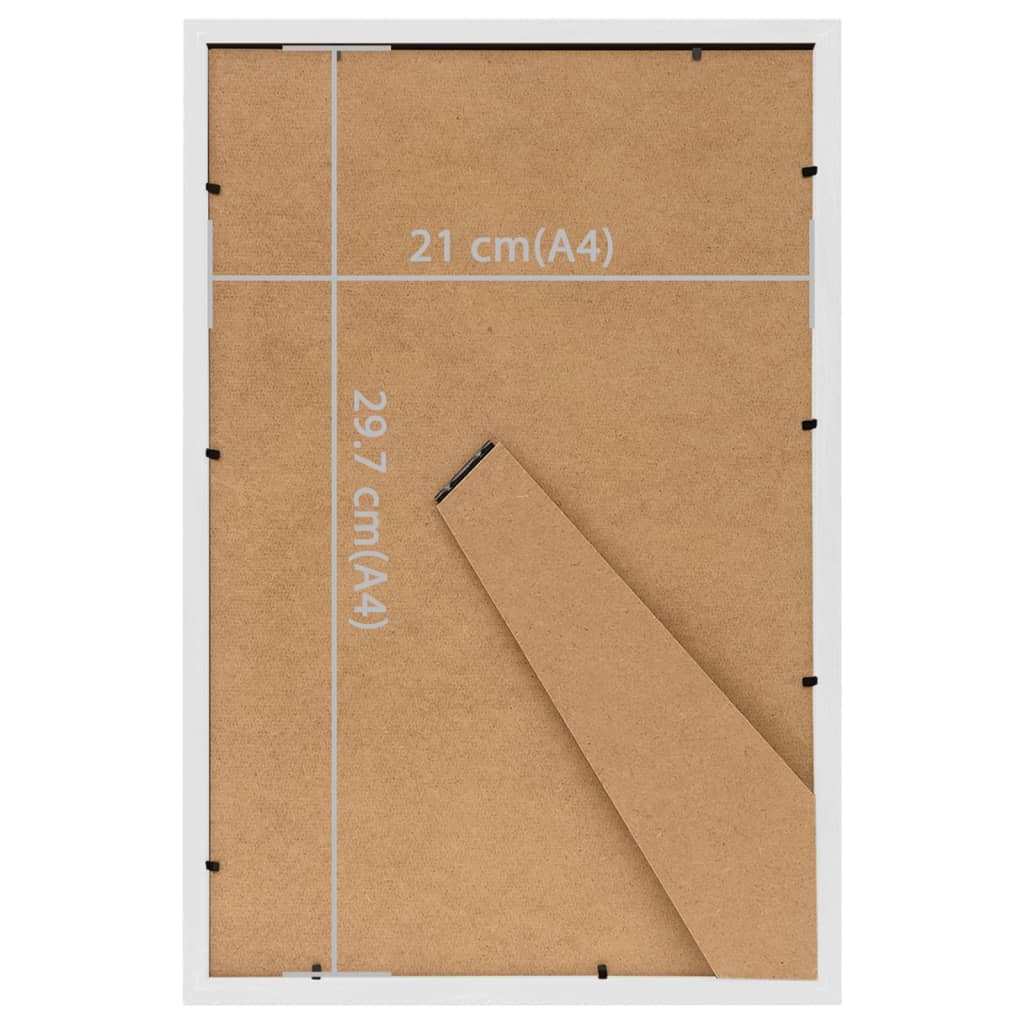 vidaXL foto rāmji, 3 gab., galdam, balti, 21x29,7 cm, MDF