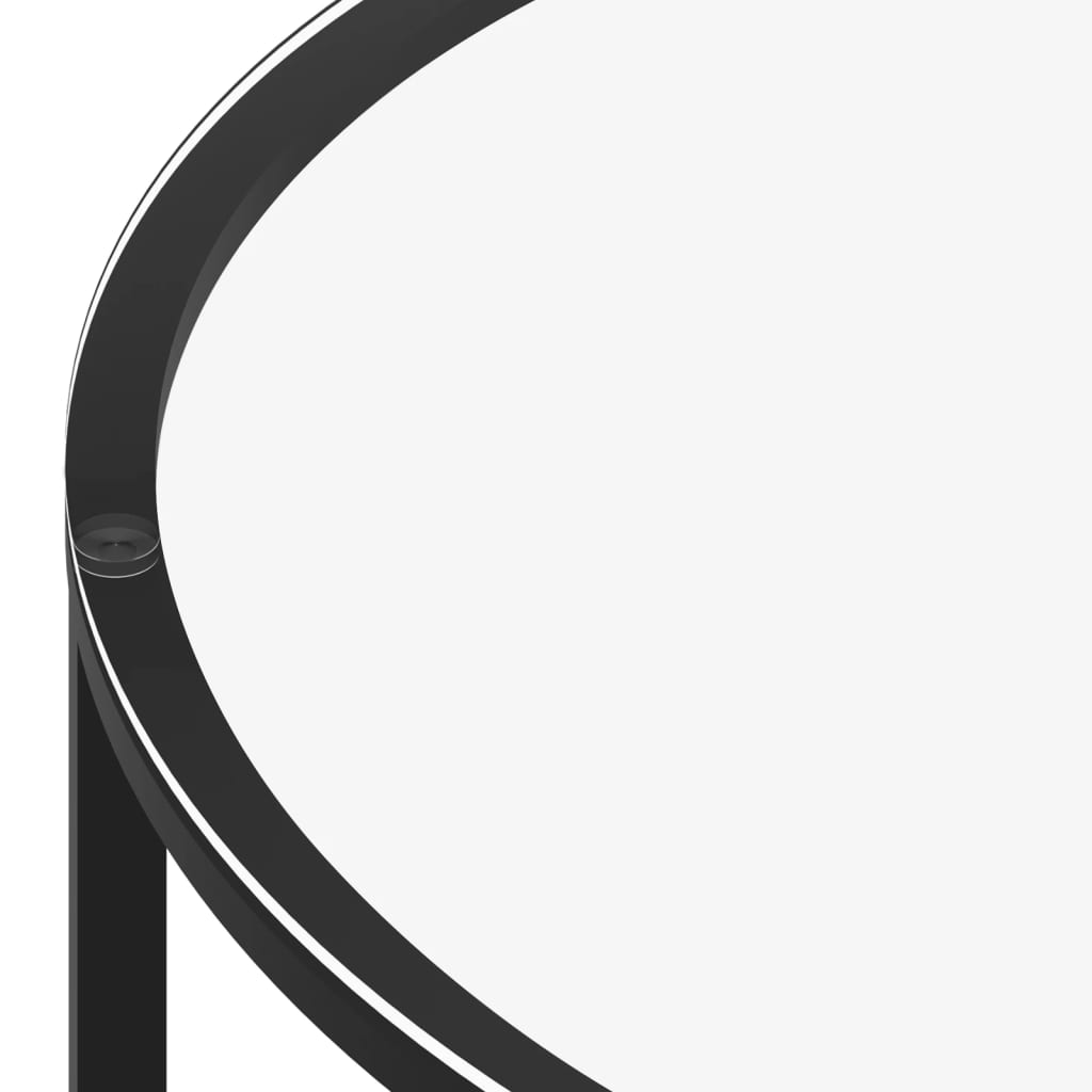 vidaXL kafijas galdiņš, melns un caurspīdīgs, 70 cm, rūdīts stikls