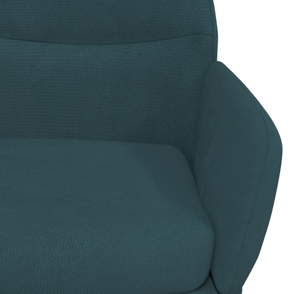 vidaXL atpūtas krēsls ar kājsoliņu, zils samts