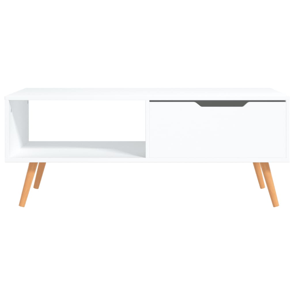 vidaXL kafijas galdiņš, balts, 100x49,5x43 cm, skaidu plāksne