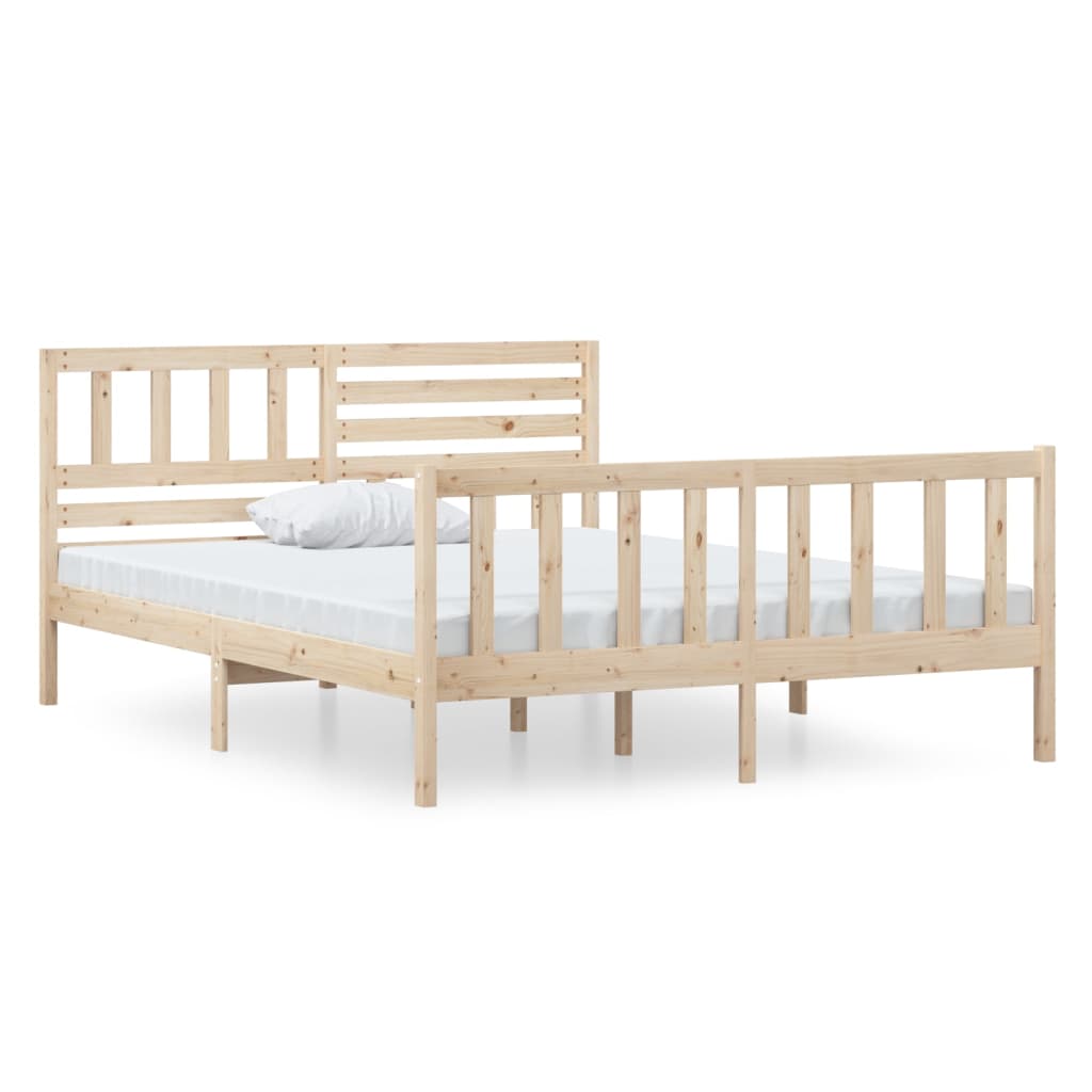 vidaXL gultas rāmis, 120x190 cm, divvietīgs, masīvkoks