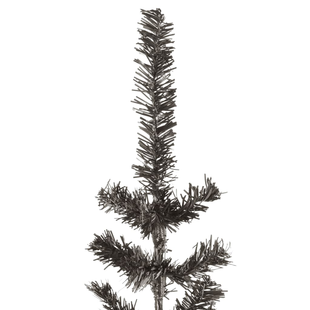 vidaXL mākslīgā Ziemassvētku egle, šaura, 210 cm, melna