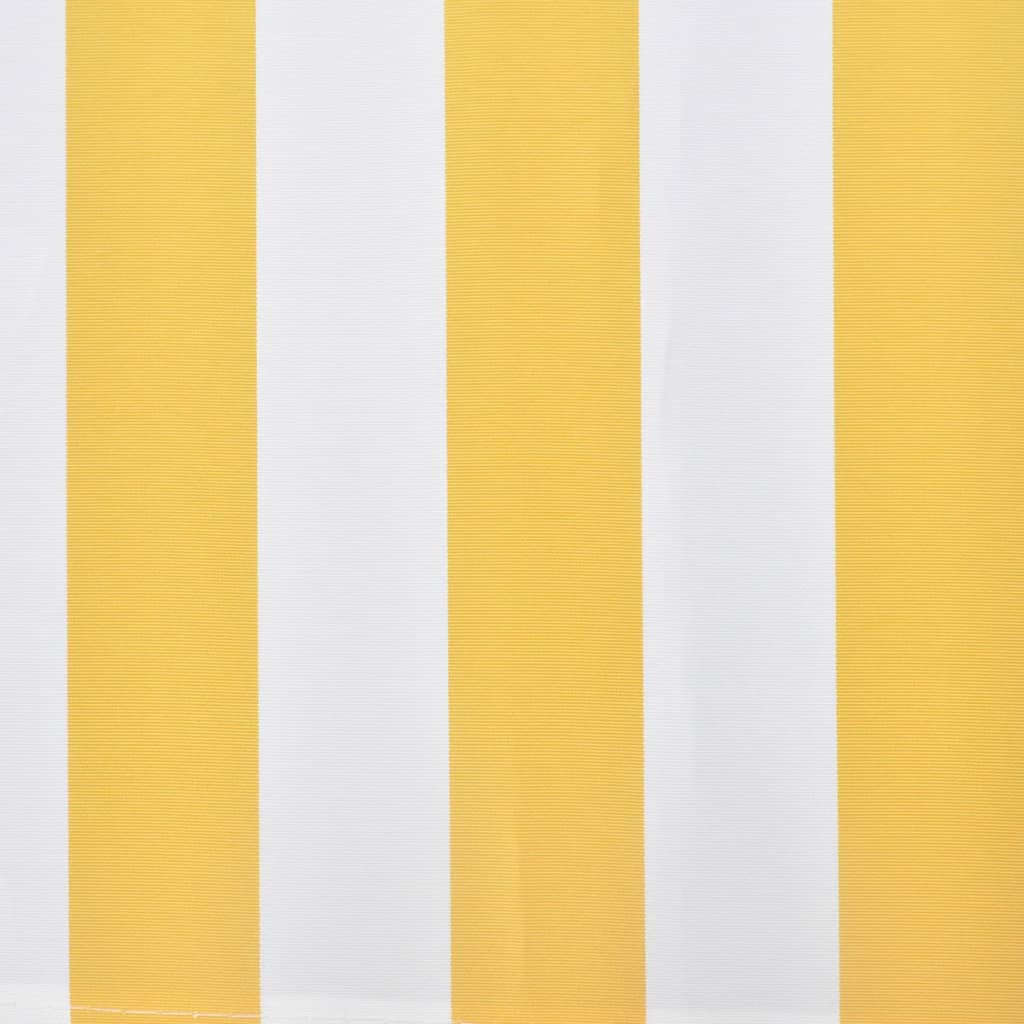 vidaXL markīze, sarullējama, 400 cm, dzeltena ar baltu
