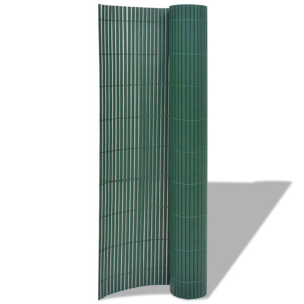 vidaXL dārza žogs, divpusējs, 90x300 cm, zaļš PVC