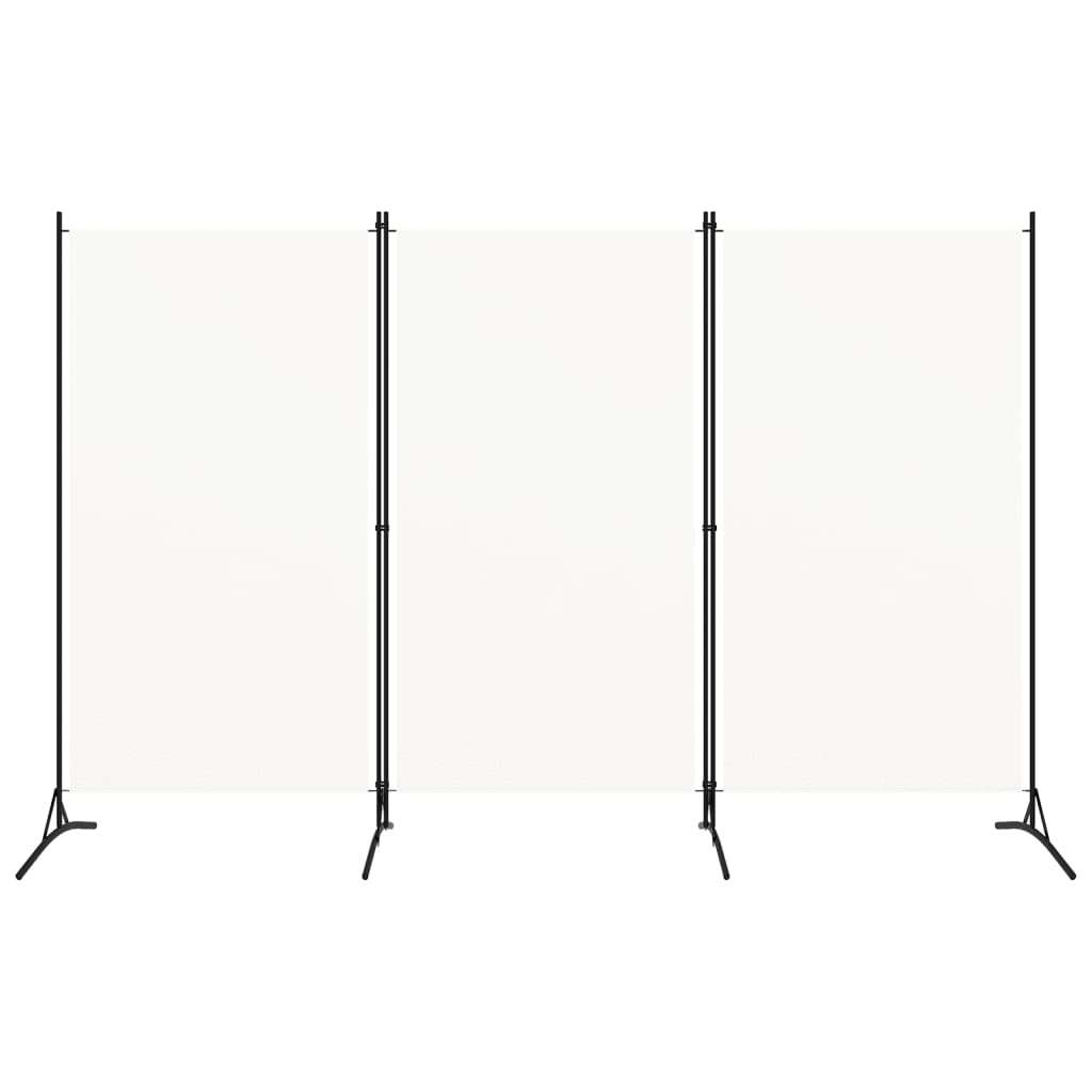 vidaXL 3-paneļu istabas aizslietnis, balts, 260x180 cm, audums