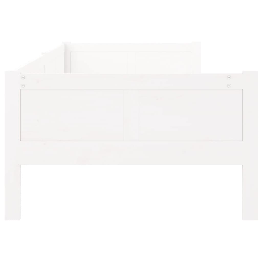 vidaXL dīvāngulta, balta, priedes masīvkoks, 90x190 cm