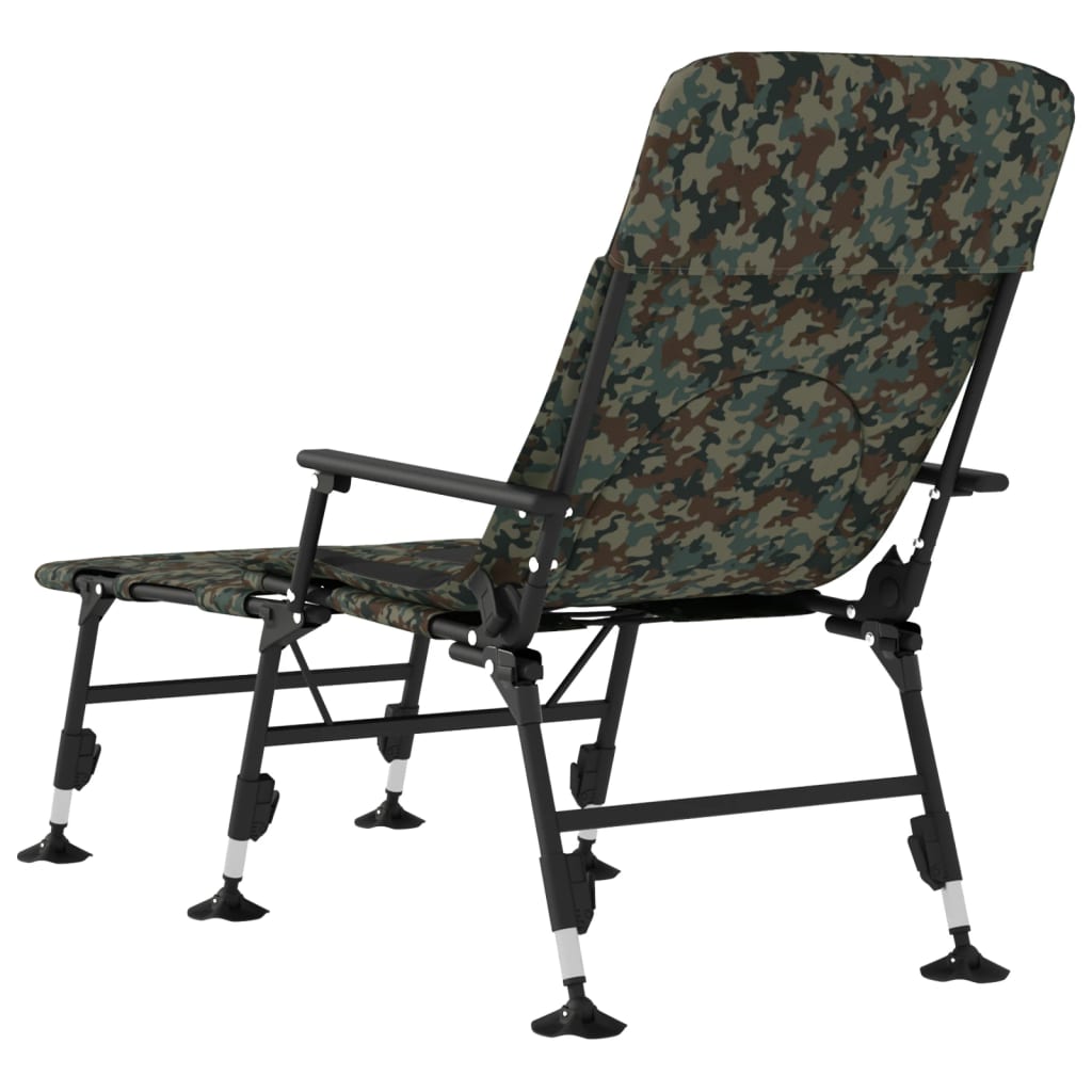 vidaXL makšķerēšanas krēsls ar regulējamām kājām, saliekams, kamuflāža