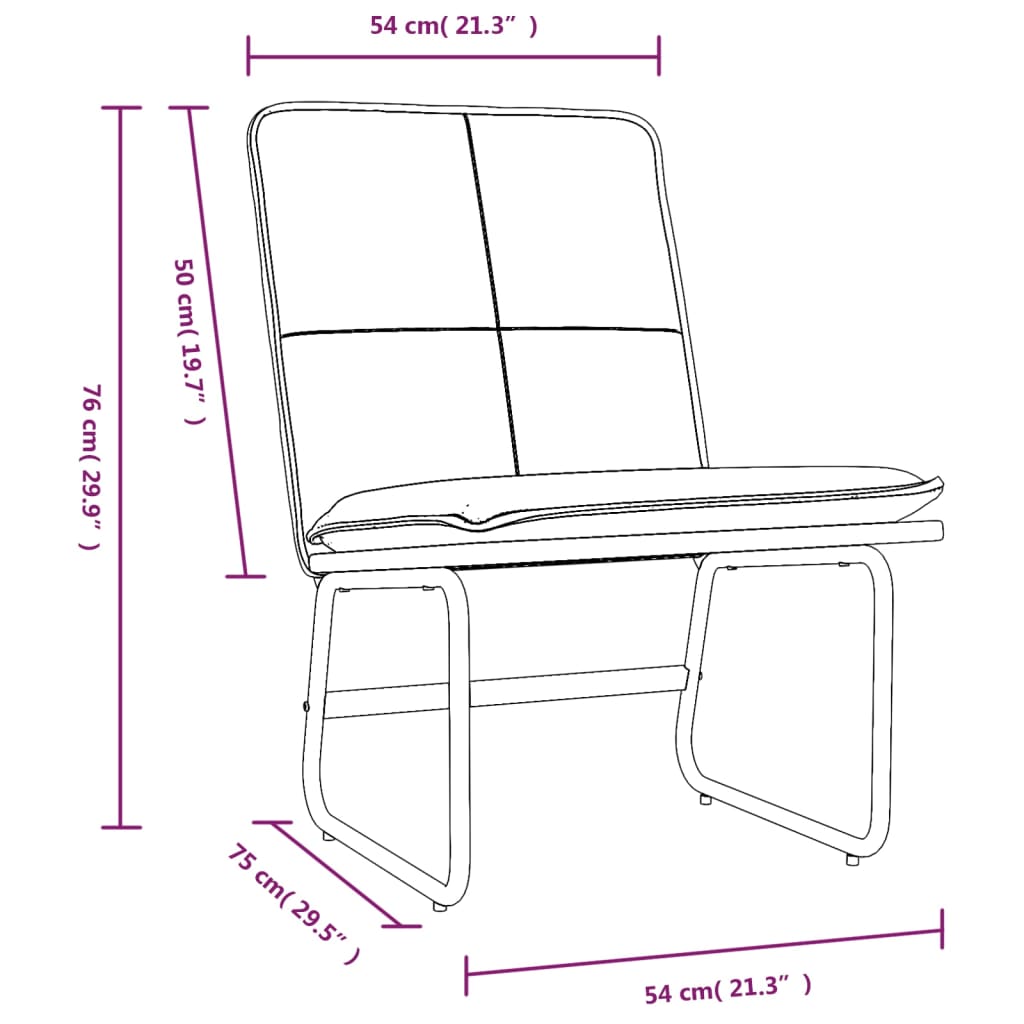 vidaXL atpūtas krēsls, vīnsarkans, 54x75x76 cm, mākslīgā āda