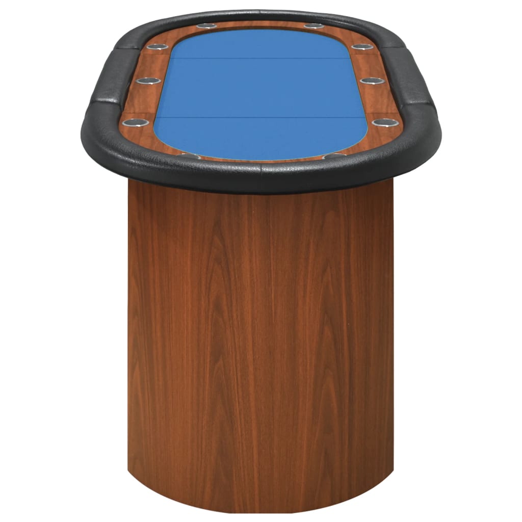 vidaXL pokera galds 10 personām, zils, 160x80x75 cm