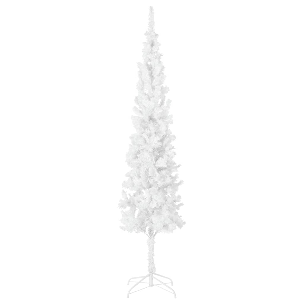 vidaXL Ziemassvētku egle, šaura, balta, 210 cm