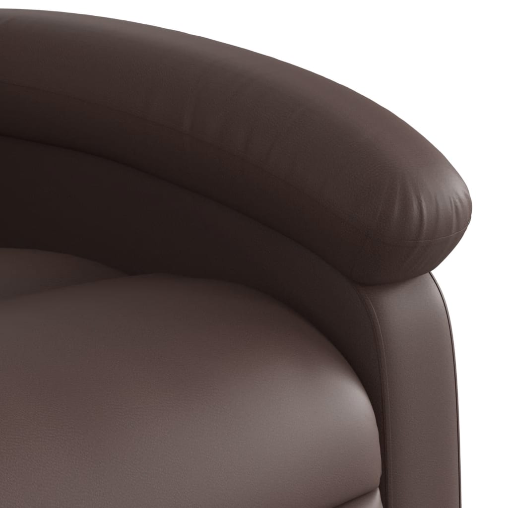 vidaXL elektrisks atpūtas krēsls, brūna mākslīgā āda