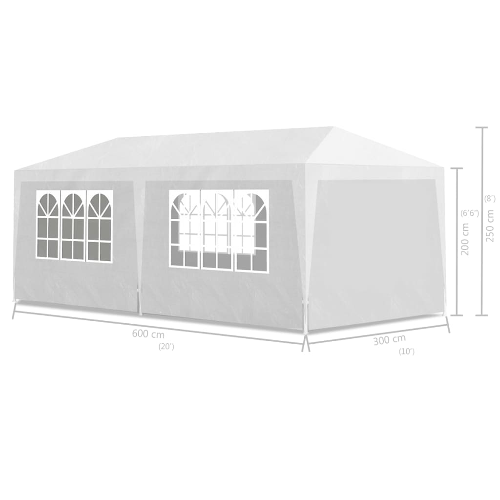 vidaXL svinību telts, 3x6 m, balta
