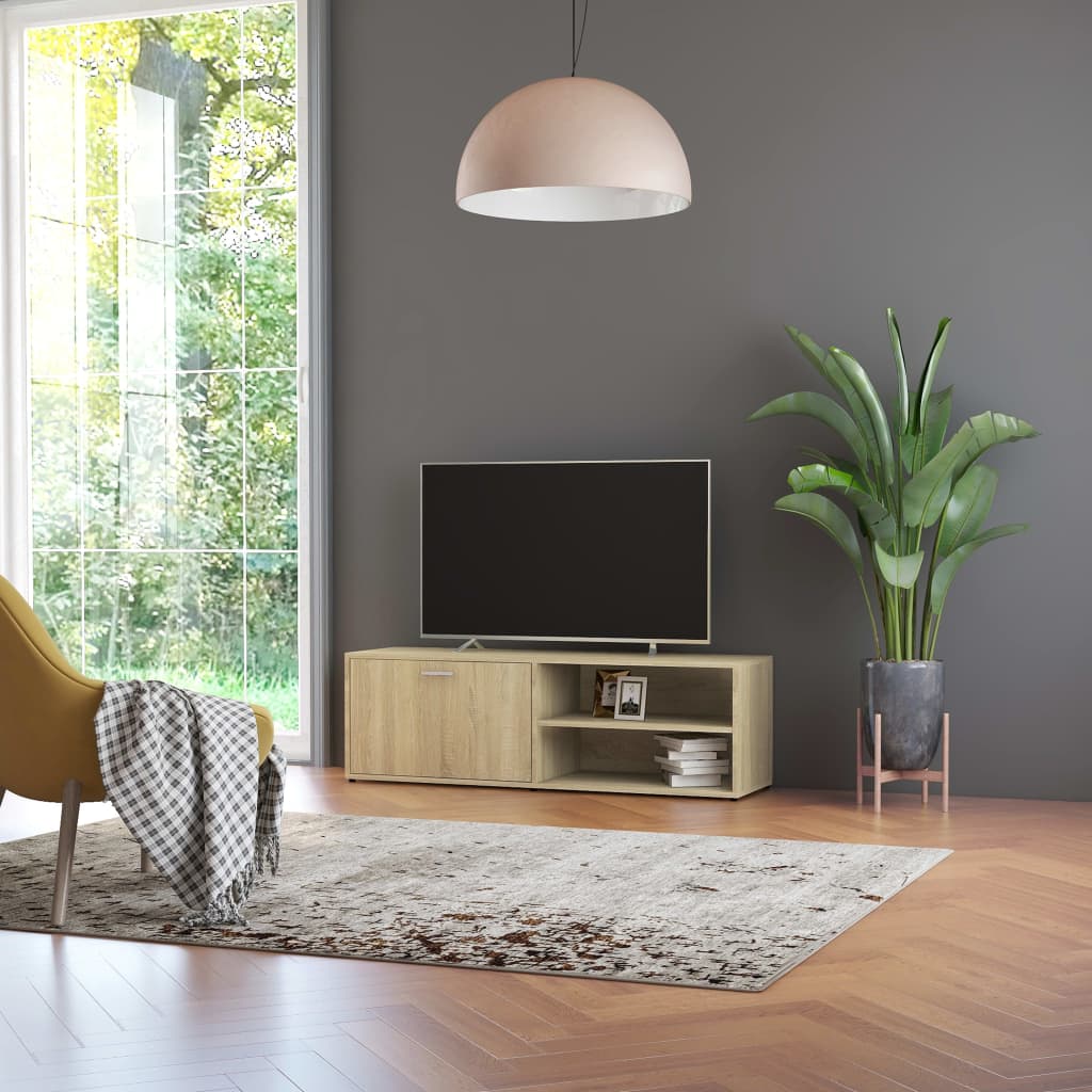 vidaXL TV skapītis, ozolkoka krāsa, 120x34x37 cm, skaidu plāksne