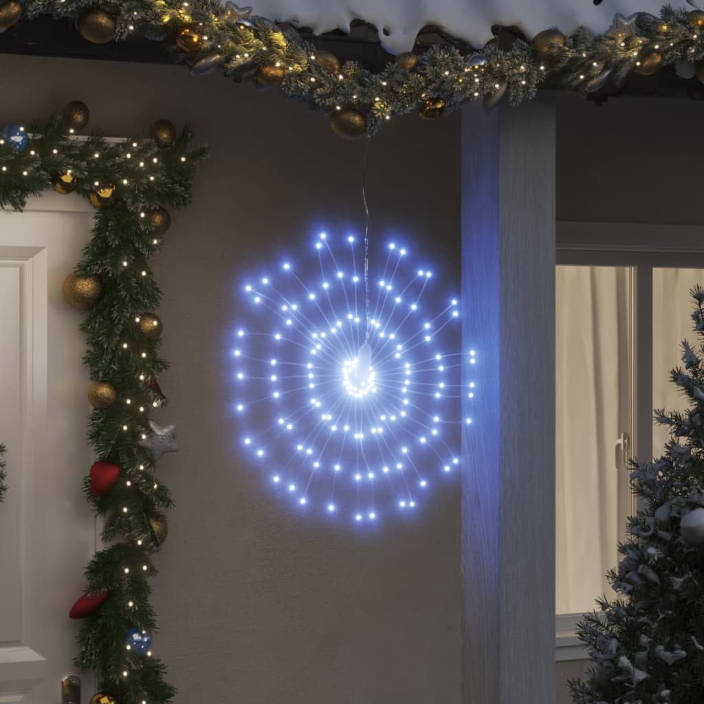 vidaXL Ziemassvētku dekorācijas 8 gab., 140 LED, vēsi baltas, 17 cm