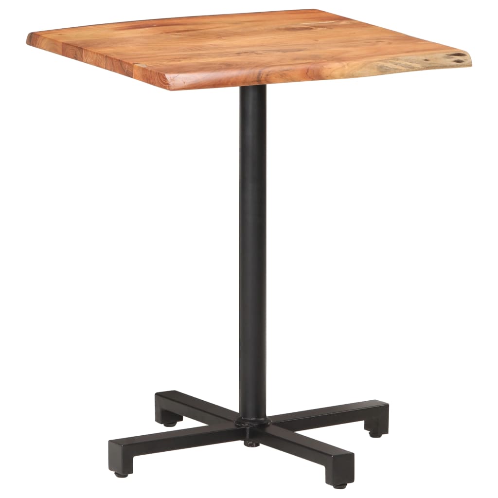 vidaXL bistro galds, dabīgas formas malas, 60x60x75 cm, akācijas koks