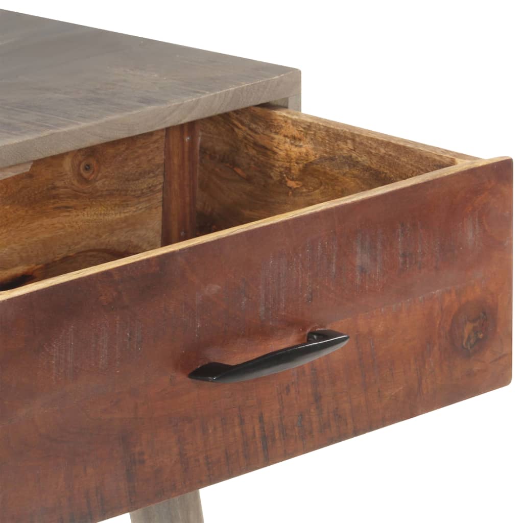 vidaXL konsoles galdiņš, pelēks, 110x35x75 cm, mango masīvkoks