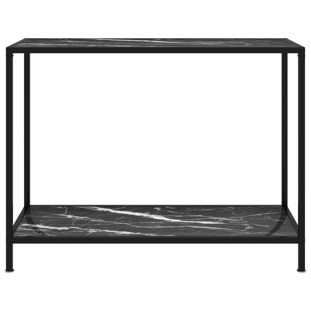vidaXL konsoles galdiņš, melns, 100x35x75 cm, rūdīts stikls