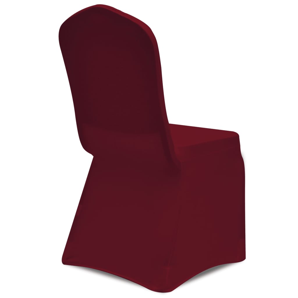vidaXL krēslu pārvalki, 24 gab., vīnsarkans elastīgs audums