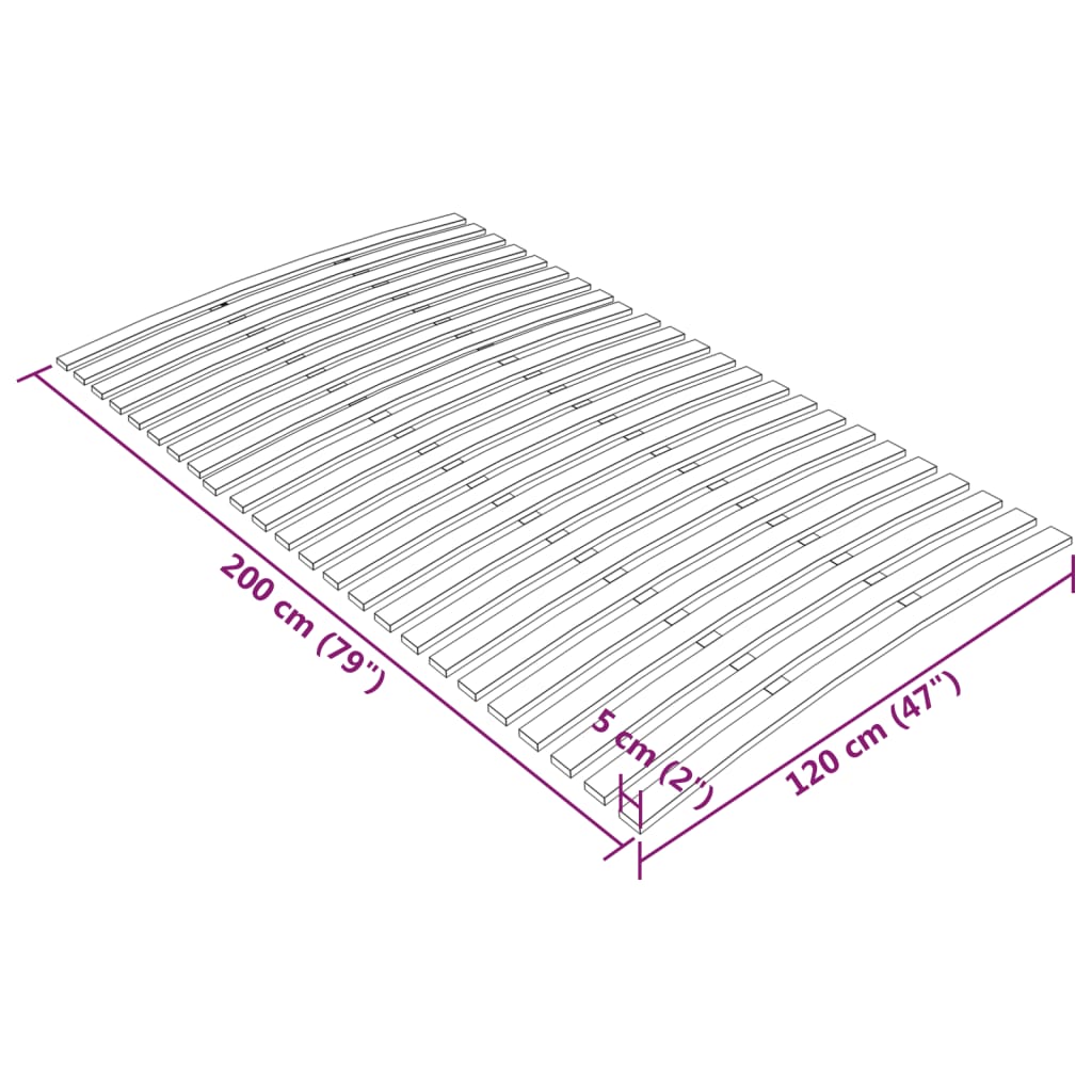 vidaXL gultas redeles, 24 līstītes, 120x200 cm
