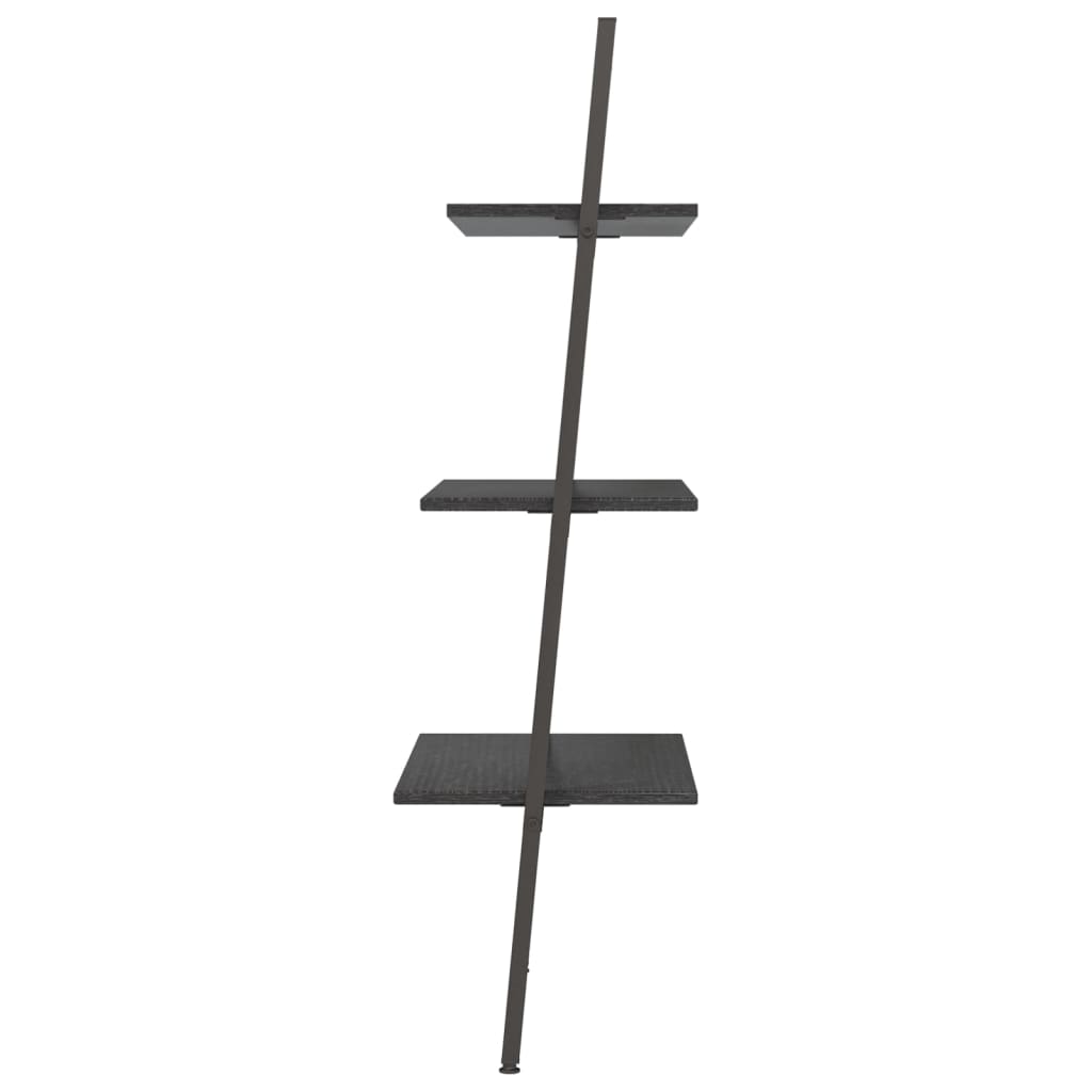 vidaXL 3-līmeņu slīps plaukts, melns, 64x34x116 cm