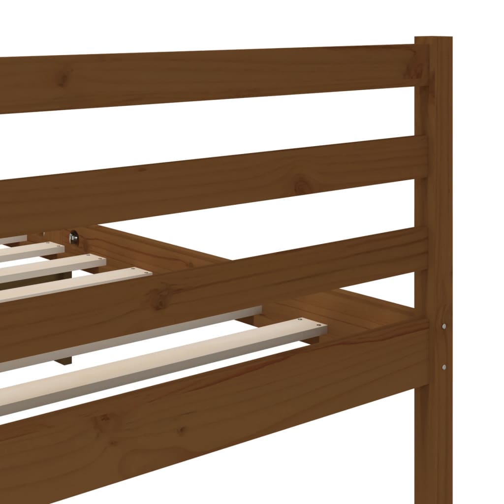 vidaXL gultas rāmis, medus brūns, priedes masīvkoks, 90x200 cm