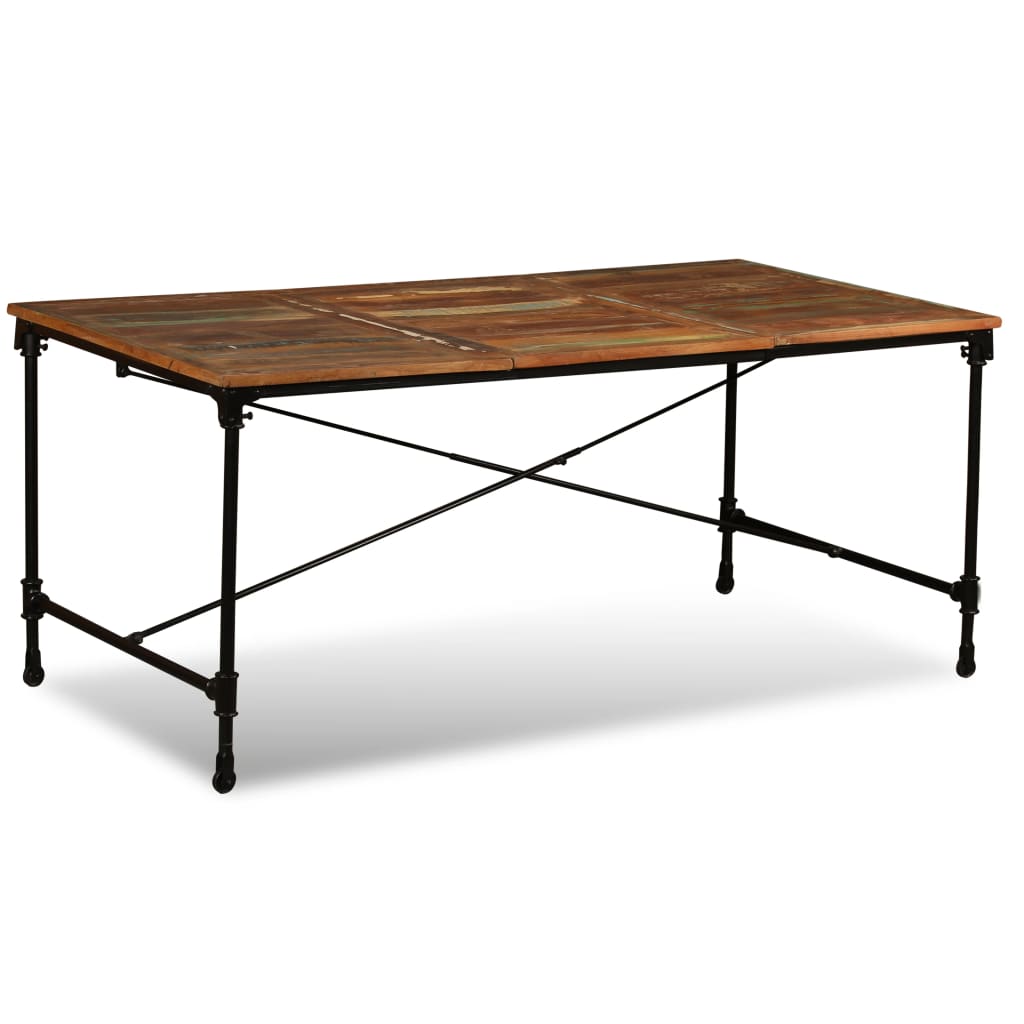 vidaXL virtuves galds, 180 cm, pārstrādāts masīvkoks