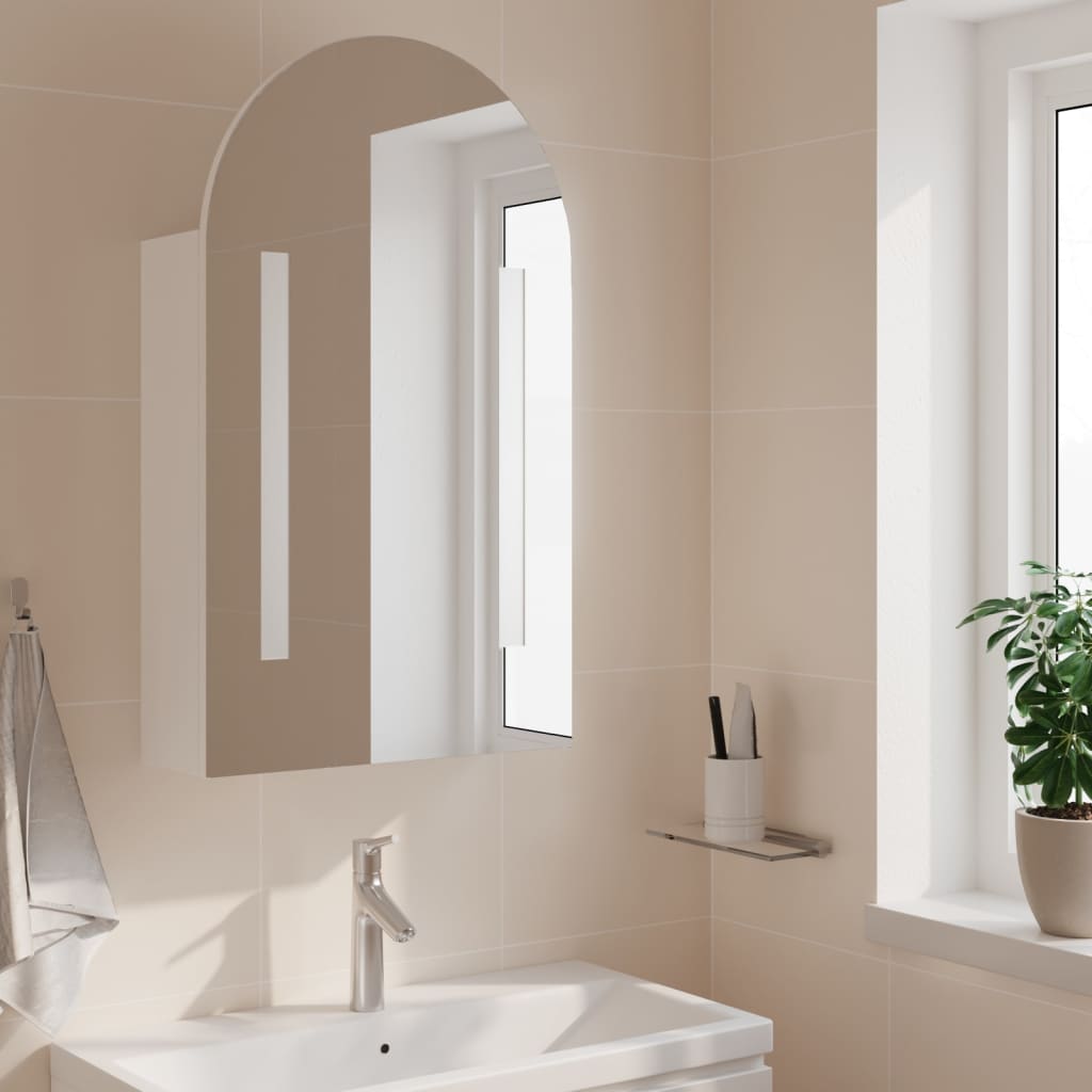 vidaXL vannasistabas spoguļskapītis ar LED, 42x13x70 cm, balts