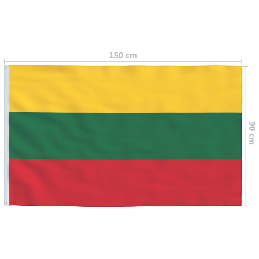 vidaXL Lietuvas karogs un karoga masts, alumīnijs, 4 m
