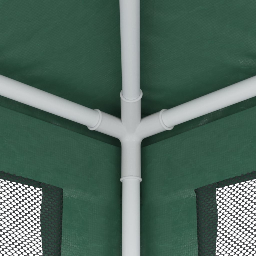 vidaXL svinību telts, ar 4 sieta sienām, 4x4 m, zaļa, HDPE