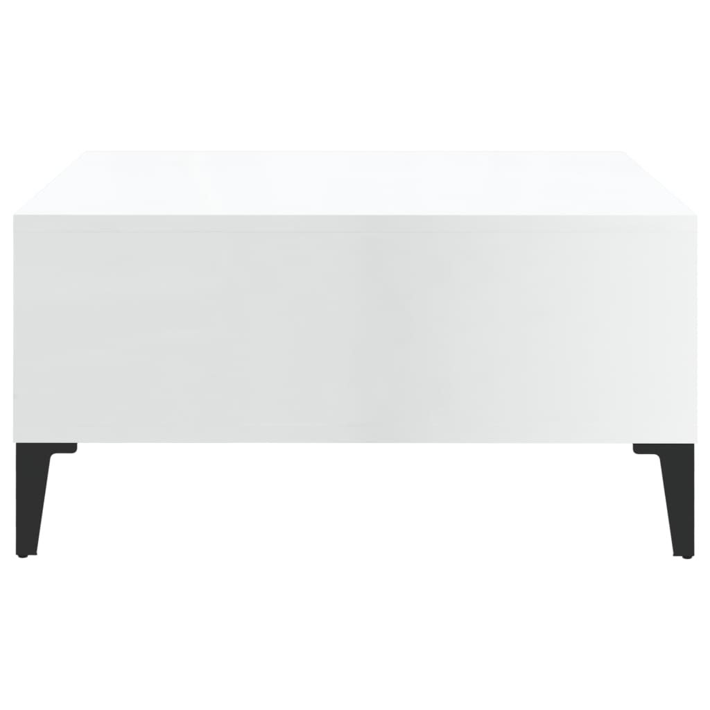 vidaXL kafijas galdiņš, spīdīgi balts, 60x60x30 cm, skaidu plāksne