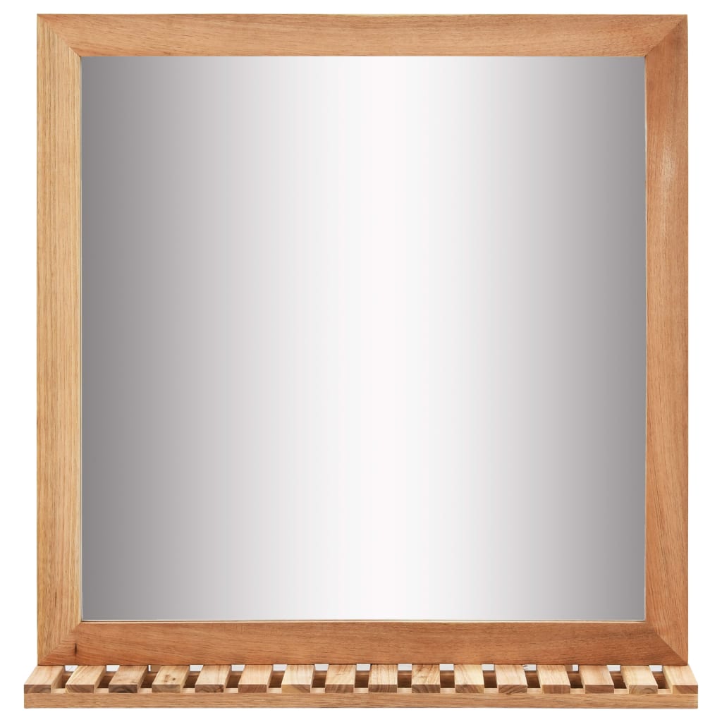 vidaXL izlietnes skapītis ar spoguli, valriekstu masīvkoks