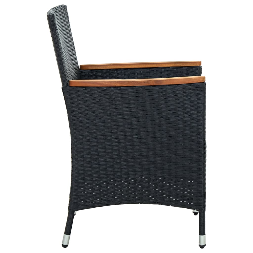 vidaXL dārza krēsli, 4 gab., PE rotangpalma, melni