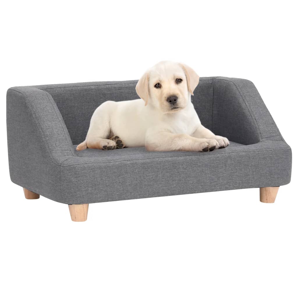 vidaXL suņu dīvāns, pelēks, 95x63x39 cm, lins