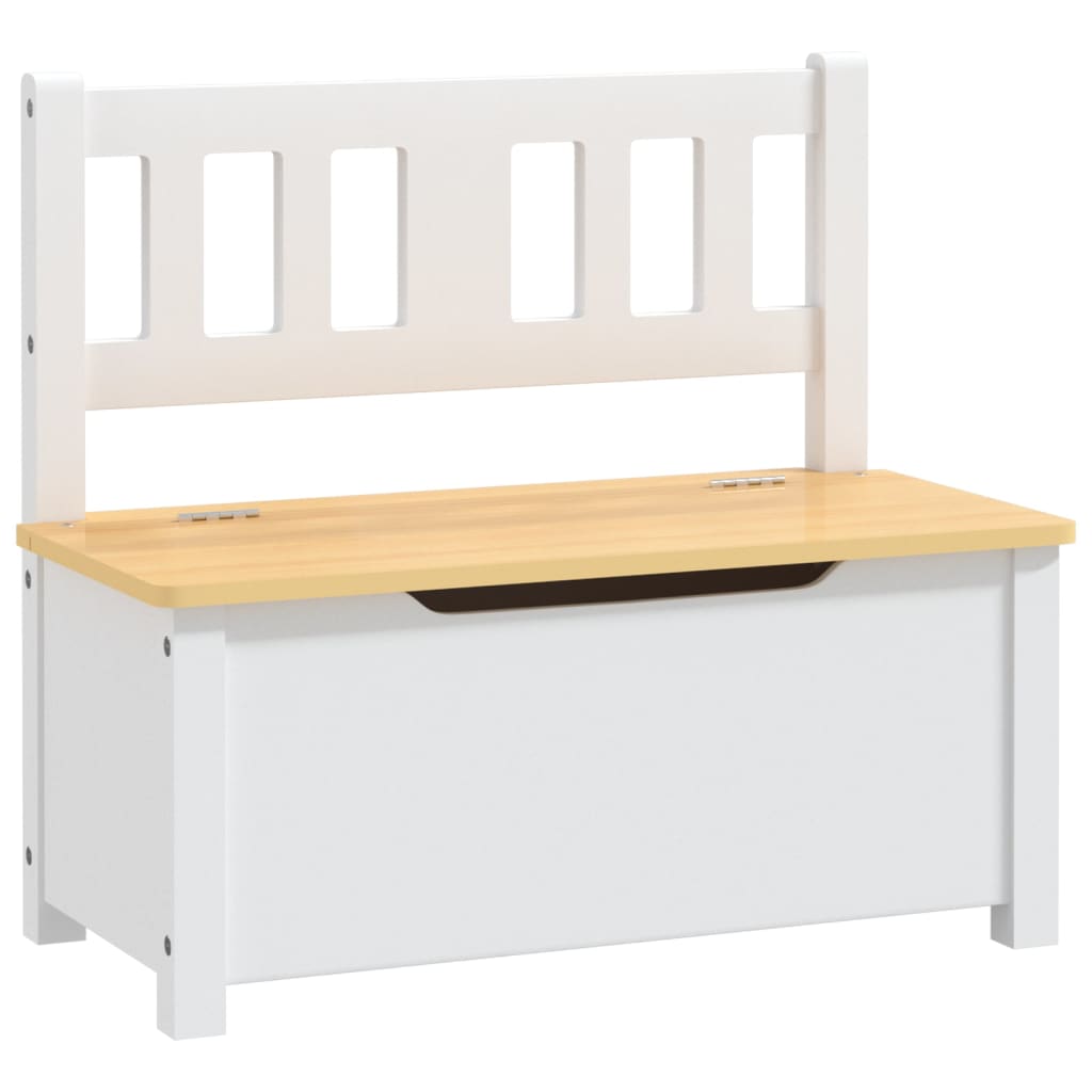 vidaXL 4-daļīgs bērnu galda un krēslu komplekts, balts ar bēšu, MDF