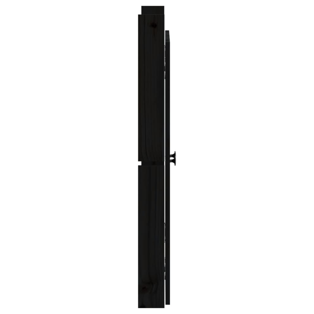 vidaXL āra virtuves durvis, melnas, 50x9x82 cm, priedes masīvkoks