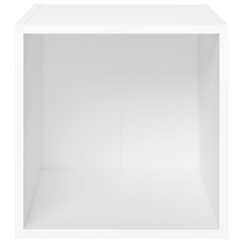 vidaXL TV plaukti, 4 gab., balti, 37x35x37 cm, skaidu plāksne
