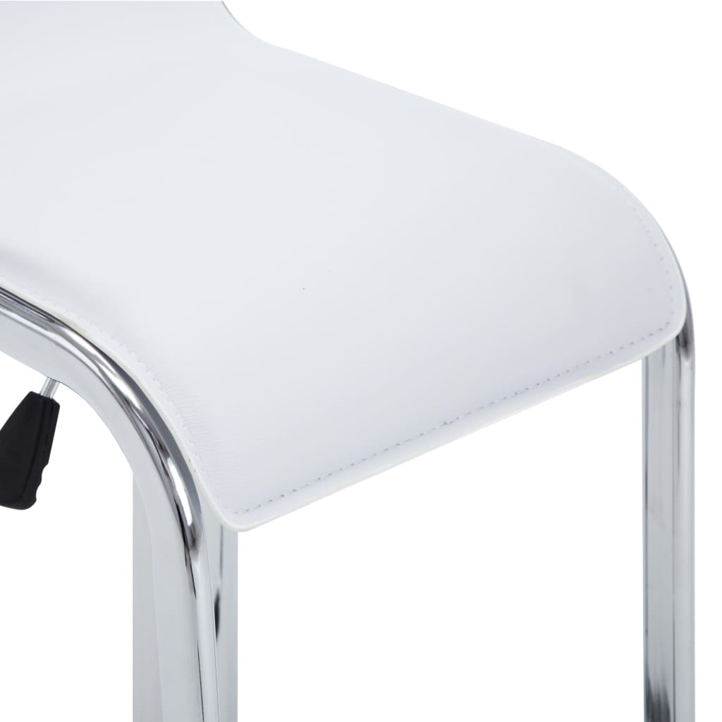 vidaXL grozāmi bāra krēsli, 2 gab., balta mākslīgā āda