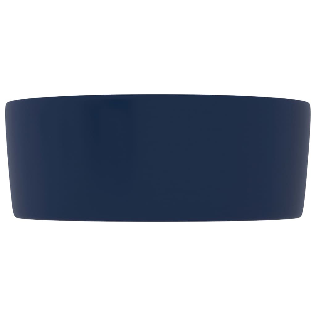 vidaXL izlietne, apaļa, 40x15 cm, matēta tumši zila keramika