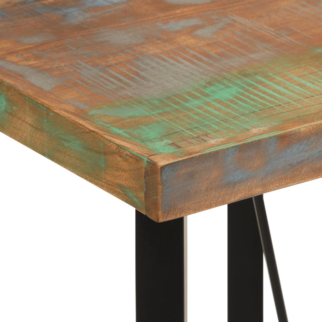 vidaXL bāra galds, 55x55x107 cm, pārstrādāts masīvkoks un dzelzs