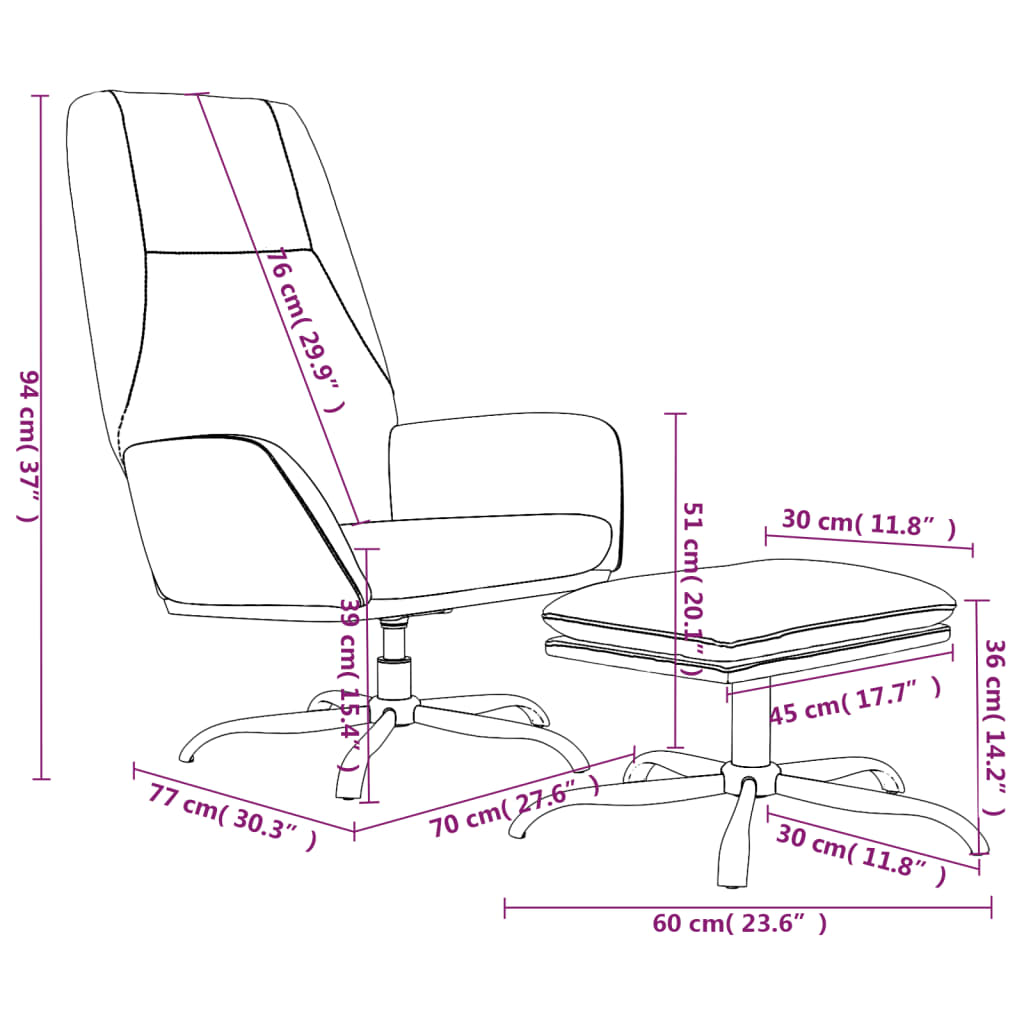 vidaXL atpūtas krēsls ar kājsoliņu, brūns mikrošķiedras audums