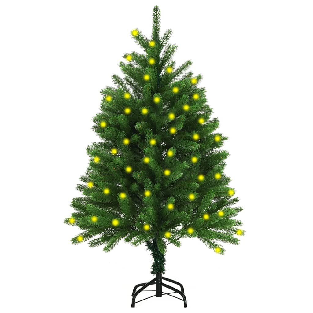 vidaXL izgaismota Ziemassvētku egle, zaļa, 120 cm