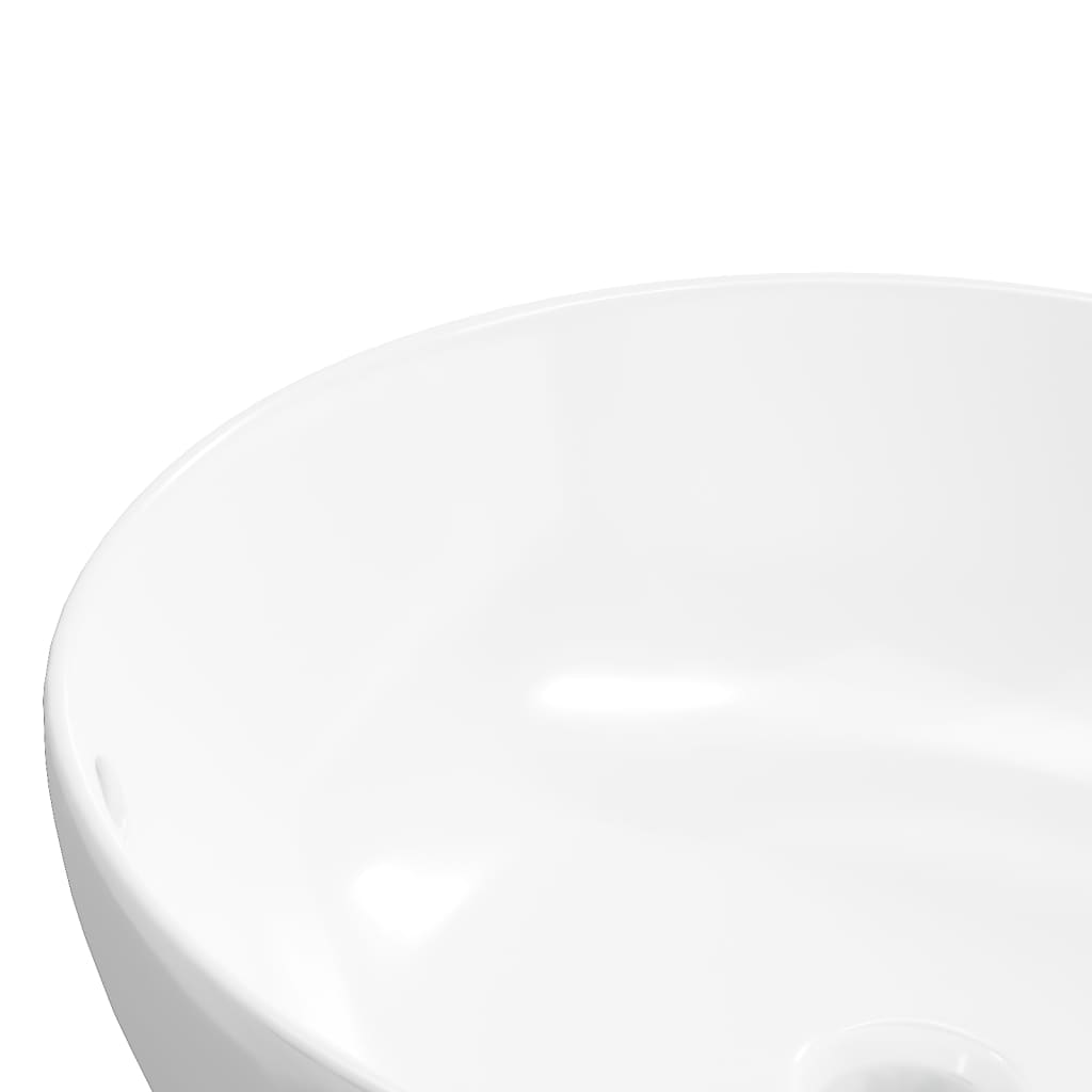 vidaXL izlietne, balta, 44x17 cm, keramika, apaļa