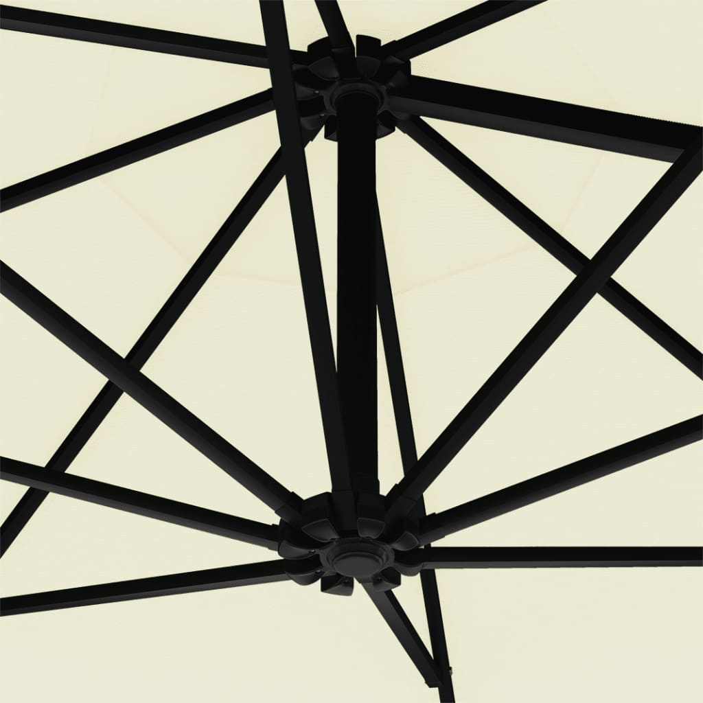 vidaXL saulessargs ar metāla kātu, smilšu krāsā, 300 cm