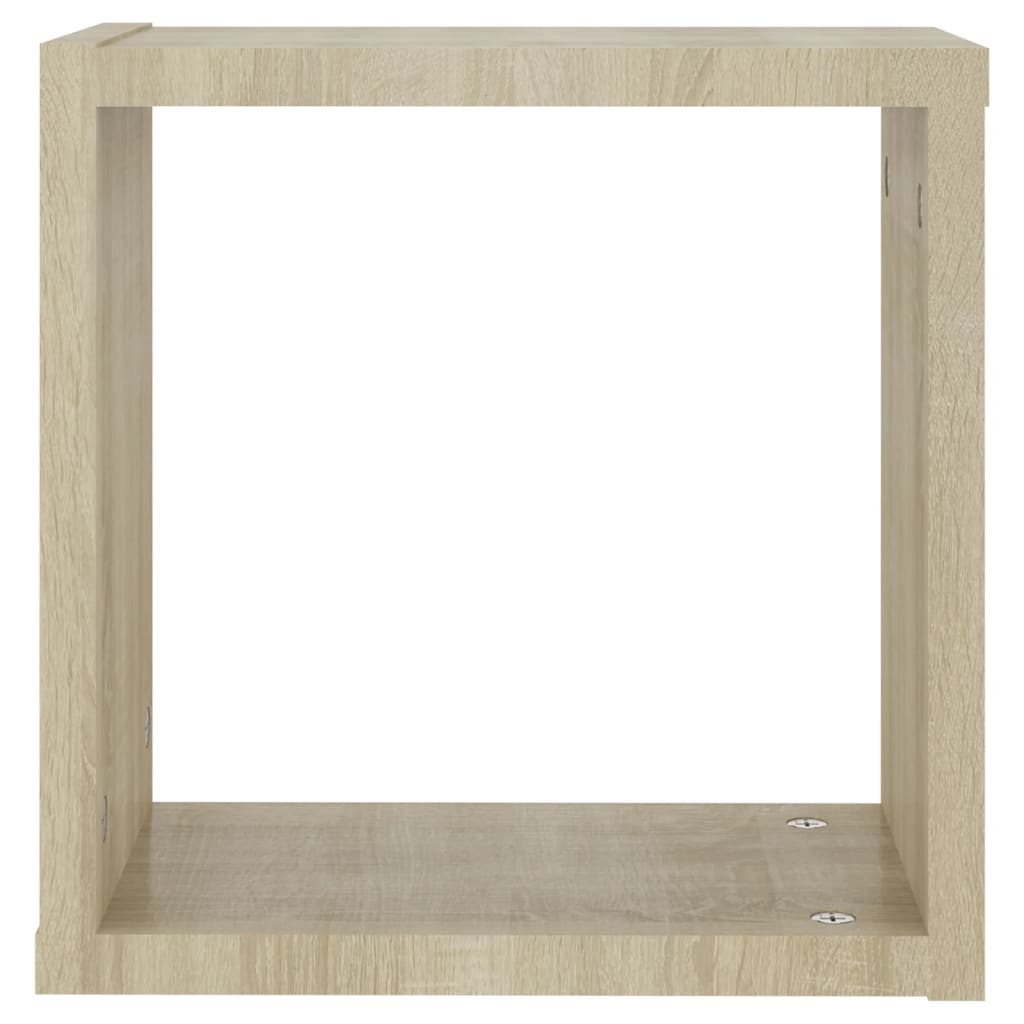 vidaXL kuba formas sienas plaukti, 4 gab., 30x15x30 cm, ozolkoka krāsā
