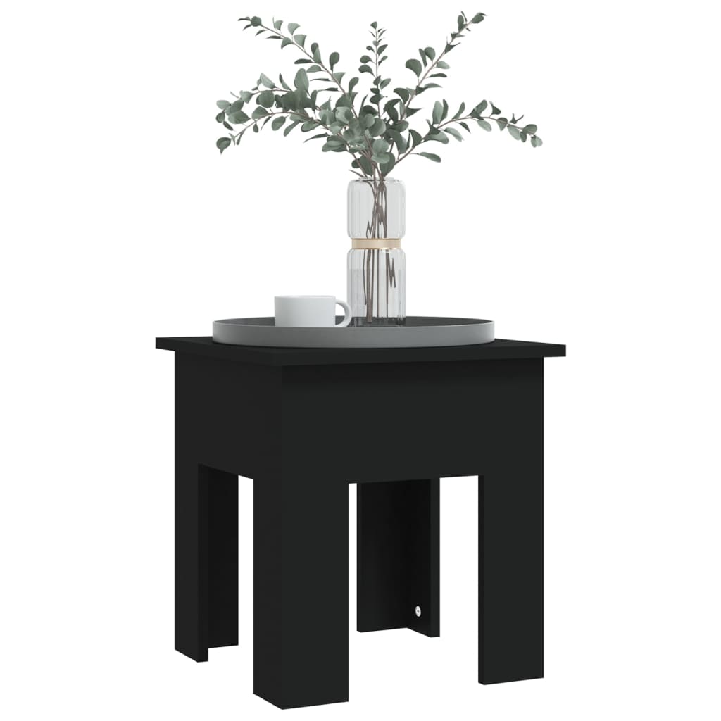vidaXL kafijas galdiņš, melns, 40x40x42 cm, skaidu plāksne