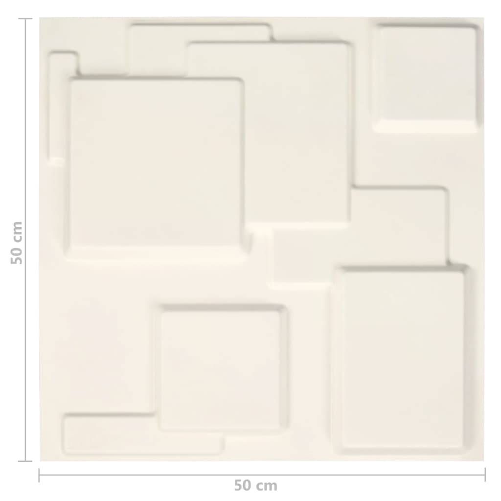 vidaXL sienas paneļi, 12 gab., 3D, 0,5x0,5 m, 3 m²