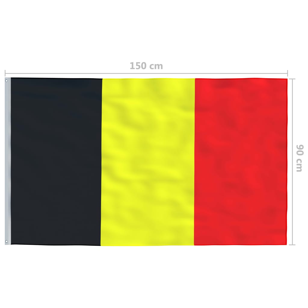 vidaXL Beļģijas karogs un karoga masts, alumīnijs, 6 m