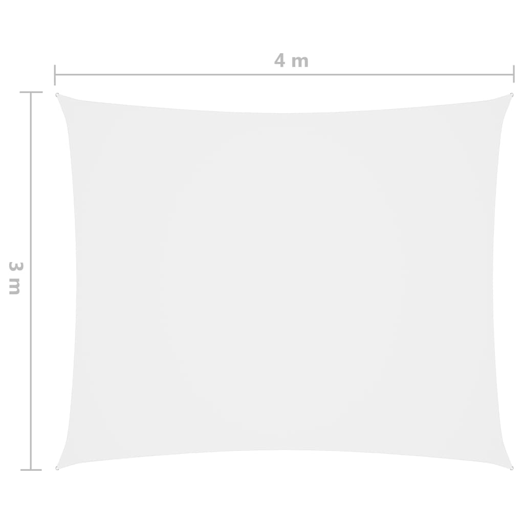 vidaXL saulessargs, 3x4 m, taisnstūra forma, balts oksforda audums
