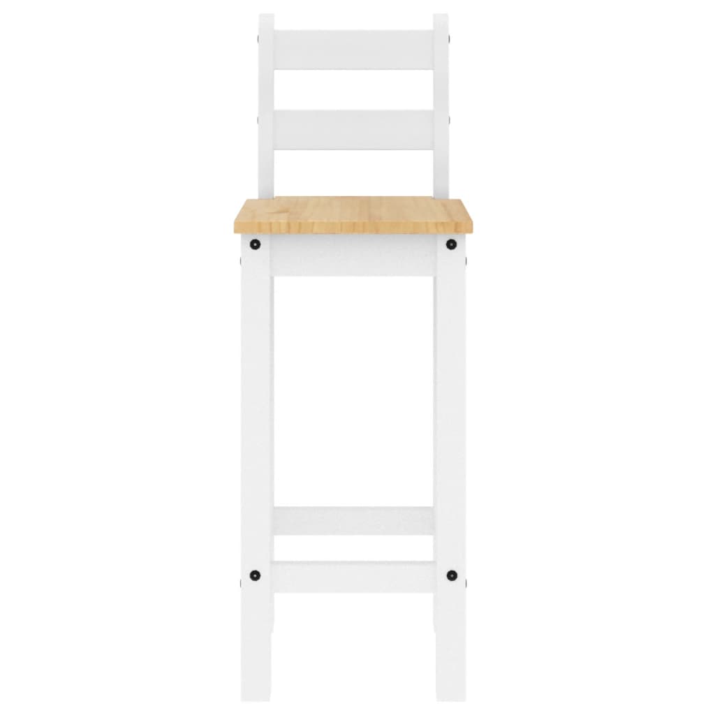 vidaXL bāra krēsli, 2 gab., balti, priedes masīvkoks