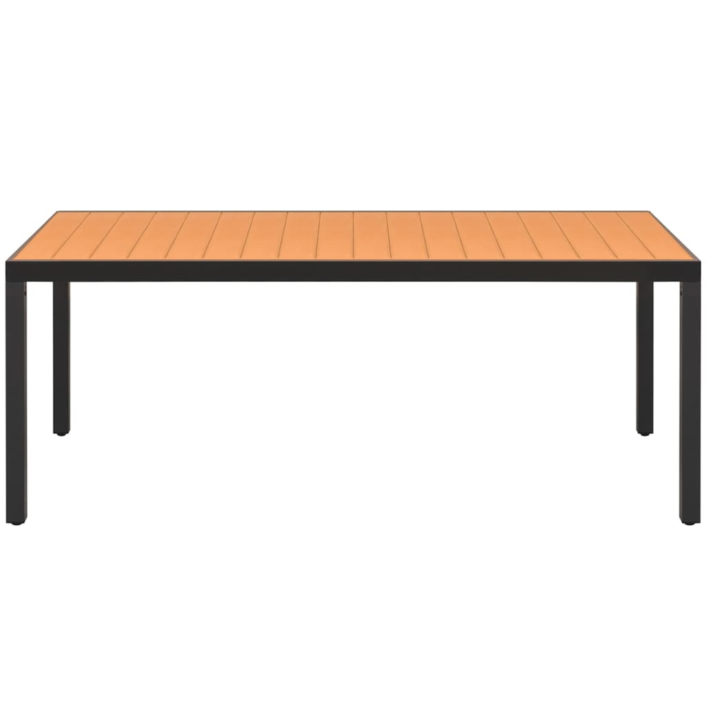 vidaXL dārza galds, brūns, 185x90x74 cm, alumīnijs un WPC